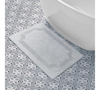 Laura Ashley Reversible Cotton Tappetino da Bagno Reversibile in Cotone, Grigio Chiaro, 21in. X 34in