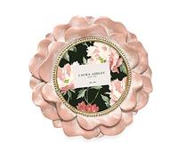 Laura Ashley Round Resin Ornate Flower Design Picture Frame with Beaded Border, for Tabletop and Wall Display, Floral Home Décor (Pink with Gold)