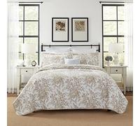 Laura Ashley - Set 2 pezzi con trapunta e federa coordinata, biancheria da letto in cotone reversibile, decorazione per tutte le stagione (set doppio, colore moka Bedford)