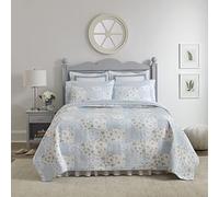 Laura Ashley - Set copripiumino king size, biancheria da letto reversibile in cotone con federe abbinate, decorazione per camera da letto, ideale per tutte le stagioni (blu Kenna, king size)