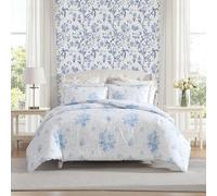 Laura Ashley - Set copripiumino per letto matrimoniale/matrimoniale, in cotone con federe abbinate, chiusura a bottoni, leggero per tutto l'anno, certificato Oeko-Tex (blu Sophia)