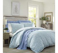 Laura Ashley - Set Copripiumino Queen Size, Double-Face, in Cotone, con federe abbinate, Biancheria da Letto in Cotone Leggero per Tutte Le Stagioni (Jayne Winter Green, Queen)