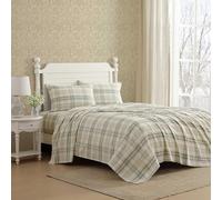 Laura Ashley - Set di biancheria da letto matrimoniale in flanella di cotone con federe abbinate, spazzolato per una maggiore morbidezza, tasca profonda, certificato Oeko-Tex (Mulholland Plaid Green)