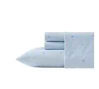 Laura Ashley - Set di biancheria da letto per letto king size, in percalle di cotone, leggero e traspirante, decorazione per la casa (colore blu a quadretti tartaruga, king size)