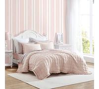 Laura Ashley - Set di biancheria da letto per letto matrimoniale, reversibile, con trapunta e federa/e, per tutte le stagioni, decorazione rustica per la casa (rosa Hailee, matrimoniale)