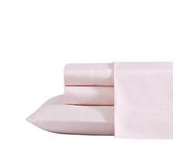 Laura Ashley - Set di lenzuola king size, biancheria da letto in raso di cotone di lusso, 800 fili, morbido e liscio per la casa (rosa massiccio, King)