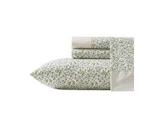 Laura Ashley - Set di lenzuola per letto king size, in percalle di cotone traspirante con tasche profonde, decorazione per la casa chic, certificato Oeko-Tex (verde Tierney, king size)