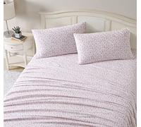 Laura Ashley - Set di lenzuola per letto matrimoniale, flanella di cotone, spazzolato per una maggiore morbidezza e comfort (Paisley Prance Pink, Queen)