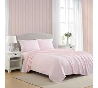 Laura Ashley - Set di lenzuola per letto matrimoniale, in percalle di cotone traspirante con federe abbinate, 200 fili, tasca profonda, elementi essenziali per la stanza chic (pergamena vittoriana
