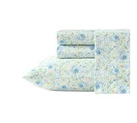 Laura Ashley Set di lenzuola per letto matrimoniale, ultra morbide, in rasatello di cotone naturalmente liscio come la seta, tasche profonde, biancheria da letto floreale con lenzuolo con angoli e