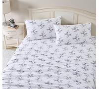 Laura Ashley - Set di lenzuola queen size, flanella di cotone, spazzolato per una maggiore morbidezza e comfort (Jessika Lavender, Queen)