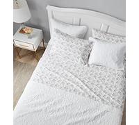 Laura Ashley Sheets Set di Lenzuola in Flanella di Cotone, Rosalie Grigio, King