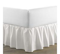 Laura Ashley Solid, giroletto di lusso di qualità da hotel, facile da montare, anti pieghe e resistente allo sbiadimento, design elegante per la casa, matrimoniale, bianco