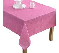 Laura Ashley Tovaglia decorativa, resistente alle pieghe e alle macchie, impermeabile, facile da pulire, tessuto in poliestere lavabile, per cene, cucina, vacanze e feste, 152,4 x 213,4 cm, magenta