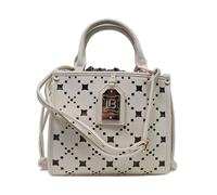Laura Biagiotti Borsa a Mano Donna, Linea Jatise, Pelle Sintetica, con Accessori Oro, Tracolla Regolabile Rimovibile, Dimensioni 24,5x21x11 cm Art. LB26S-110-2 (PANNA)