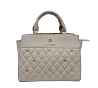 Laura Biagiotti Borsa a Mano Trapuntata, Dimensioni 27x18x10 cm, Due Manici, Tracolla Regolabile, Rimovibile, Accessori Oro ART.LB25S-114-3 LINEA RATCHET (NATURALE BEIGE)