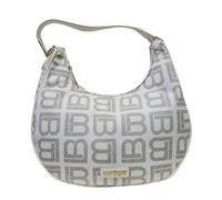 Laura Biagiotti Borsa a Spalla e Tracolla Donna Linea Dimension, Nylon Impermeabile, Logo LB, Riporti in Pelle Sintetica e Nastro Dimensioni 37x36x12 CM Art. LB26S-108-2 (BIANCO)