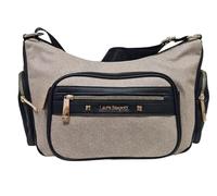 Laura Biagiotti Borsa a Tracolla da Donna, Ecopelle Stampa Tapiro, 31x20x12 cm, Due Tasche Frontali con Zip, Collezione Rosemin (NERO)