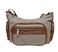 Laura Biagiotti Borsa a Tracolla da Donna, Ecopelle Stampa Tapiro, 31x20x12 cm, Due Tasche Frontali con Zip, Collezione Rosemin (CUOIO)