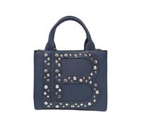 Laura Biagiotti Borsa da Donna, Borchie, Doppi Manici, Tracolla Regolabile Rimovibile, 22 x 21 x 9 cm (BLU)