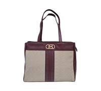 Laura Biagiotti Borsa Donna in Ecopelle, Linea Tabitha 112-1, 2 Manici, Apertura con Zip, Divisorio e Tasche Interne (BORDO')