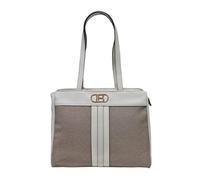 Laura Biagiotti Borsa Donna in Ecopelle, Linea Tabitha 112-1, 2 Manici, Apertura con Zip, Divisorio e Tasche Interne (PANNA)