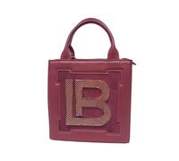 Laura Biagiotti Borsa Donna Pelle Sintetica, 22 x 23 x 8 cm, con Riporti in Velluto, Due Manici, Tracolla Regolabile Rimovibile (RUBINO/ROSSO)