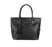 Laura Biagiotti Borsa Donna Tote in Ecopelle, Design Trapuntato a Rombi con Nappine, Manici Rigidi, Dimensioni 38x27x14 cm Art.LB25W-120-1 (NERO)