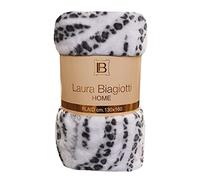 Laura Biagiotti Caldo Plaid Arredo micropile Maxi coperta Originale home 100% invernale morbido pile (Leopardato new Grigio, Plaid 130x160 cm)