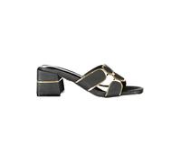 LAURA BIAGIOTTI SCARPE DONNA CIABATTE CON TACCO QUADRATO MEDIO 9743 BLACK