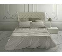 Laura Biagiotti - Completo letto Lenzuola Matrimoniale Maxi in Percalle di Cotone, Lenzuola Matrimoniali Due Piazze Con Sotto e Federe Ravi Tortora