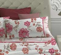 Laura Biagiotti - Completo letto Lenzuola Matrimoniale Maxi in Percalle di Cotone, Lenzuola Matrimoniali Due Piazze Con Sotto e Federe Heliconia Rosa