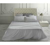 Laura Biagiotti - Completo letto Lenzuola Matrimoniale Maxi in Percalle di Cotone, Lenzuola Matrimoniali Due Piazze Con Sotto e Federe Ravi Grigio Perla