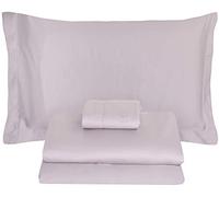Laura Biagiotti Completo Letto Matrimoniale Artemisia Lenzuola Due Piazze Maxi 100% Puro Raso di Cotone con Orlo a Giorno 2 Federe + sopra + sotto con Angoli (Rosa)