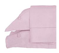 Laura Biagiotti Completo Letto Matrimoniale Tebe con Balza e Piping Lenzuola Due Piazze Maxi 100% Puro Cotone 2 Federe + sopra + sotto con Angoli (Tebe Rosa Antico)