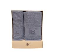 Laura Biagiotti, Set Asciugamani Bagno In Spugna 100% Cotone 2 pezzi, 1 Asciugamano Viso + 1 Ospite, in Scatola Cleunice Ardesia
