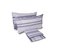 Laura Biagiotti, Set Lenzuola Matrimoniali Cotone, Completo Letto, 100% Cotone, Lenzuolo Sopra, Lenzuolo Con Angoli, Coppia Federe, Fantasia Geometrica Alcor Avio