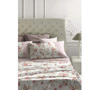 Laura Biagiotti Set Lenzuola Matrimoniali Maxi in Flanella di Puro Cotone Clotilde Rosa Antico, Caldo completo Letto Due Piazze Antipilling Lenzuolo Sopra Sotto con Angoli e Federe