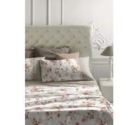 Laura Biagiotti Set Lenzuola Matrimoniali Maxi in Flanella di Puro Cotone Clotilde Tortora, Caldo completo Letto Due Piazze Antipilling Lenzuolo Sopra Sotto con Angoli e Federe