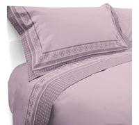 Laura Biagiotti Set Lenzuola Matrimoniali Maxi in Flanella di Puro Cotone Constance Rosa, Caldo completo Letto Due Piazze Antipilling Lenzuolo Sopra Sotto con Angoli e Federe