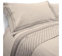 Laura Biagiotti Set Lenzuola Matrimoniali Maxi in Flanella di Puro Cotone Lena Beige, Caldo completo Letto Due Piazze Antipilling Lenzuolo Sopra Sotto con Angoli e Federe