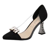 Laura Vita Misstyl by - Decolleté da donna Myriano 06 in nero, con spilla e inserto trasparente, colore: Nero, Nero , 41 EU