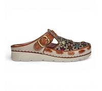 Laura Vita Sandali Con Zeppa Dorry 01 Beige A Fiori Slip-On Comfort