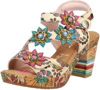 Laura Vita NELLAO 33 Sandali da donna, beige, beige, verde, 38 EU