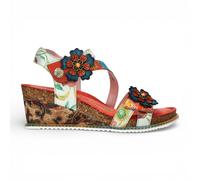 Laura Vita Sandali Espadrille Arancioni Floreali A Tacco 32 Da Donna