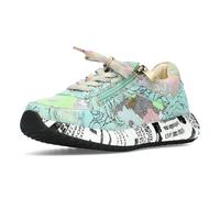 Laura Vita Sneaker Donna Pelle Motivo Floreale Font Cerniera Lampo Burton 1123