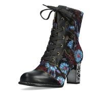 Laura Vita Stivaletti Donna Motivo Floreale Borchie E Argento Tacco Ledao 435