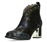 Laura Vita Stivaletti In Pelle Con Motivo A Fiori E Borchie Kacio 02