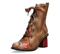 Laura Vita Stivaletti In Pelle Con Motivo Floreale E Nastro In Satin Evcao 311