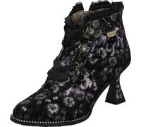 Laura Vita Stivaletti Oliveo 03 in taglia M, con fiori neri e pietre decorative per l'autunno, verde, 41 EU